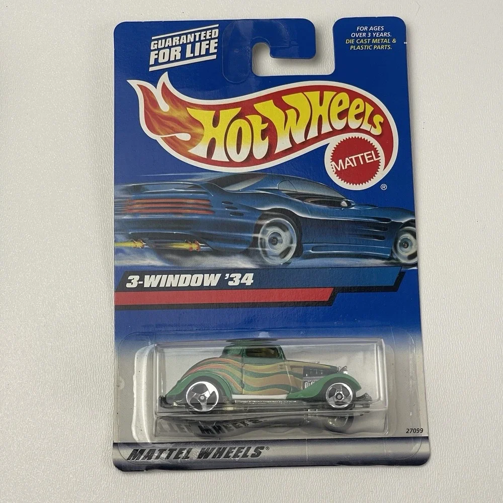 Mattel 2000 Hot Wheels 3 Window 1934 Green Collector 132